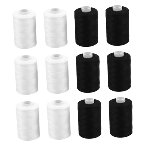 SHINEOFI Spulen Nähgarn Polyester Yards Robustes Stickgarn für Handnähen und Nähmaschine Schwarz Weiß für DIY Handarbeit Quilten Basteln und Reparaturen Zuhause SHINEOFI Spulen Nähgarn Polyester Yards Robustes Stickgarn für Handnähen und Nähmaschine Schwarz Weiß für DIY Handarbeit Quilten Basteln und Reparaturen Zuhause von SHINEOFI