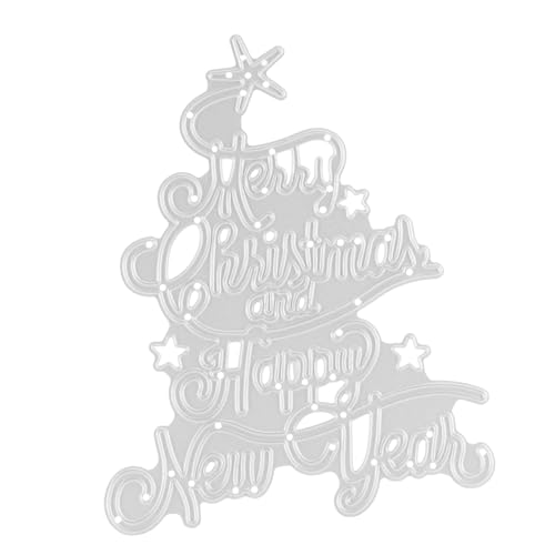 SHINEOFI Stanzform aus Metall Schnitte Dekorationen Urlaub Weihnachtsvorlage Die scheckheft scrapbbok schablonen Stanzformen für Weihnachten handwerkliche Werkzeuge Kohlenstoffstahl Silver von SHINEOFI