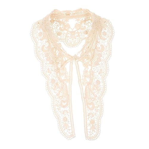 SHINEOFI Stickereikragen Blumenapplikation Spitzenkragen Vintage DIY Lace Collar aus Wasserlöslichem Baumwollnetzstoff Eleganter Bestickter Krageneinsatz für Damenbekleidung und von SHINEOFI