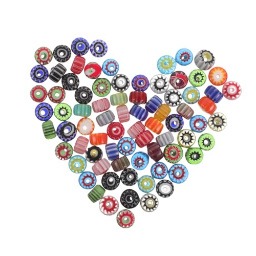 SHINEOFI Strang Glasperlen Kürbisform Gestreift Bunte Lose Perlen Für Schmuckherstellung DIY Armbänder Halsketten Farbige Glasperlen von SHINEOFI
