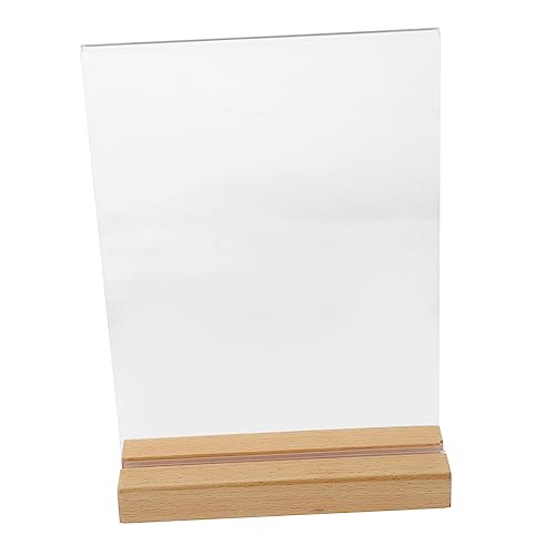 SHINEOFI T-förmiger Zeichenanzeigestand Inhaber Tischplatte Schreibtisch Büro Für Staffeleien Zum Ausstellen Zeichen Anzeigen Menüschild Einfacher Ausstellungsständer Holz Transparent von SHINEOFI