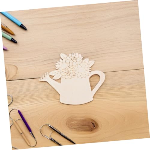 SHINEOFI Teiliges Holz Dekoset für Basteln Unbemalte Frühlings Blumen Holzornamente Robuste Wasserkanne Holzfiguren DIY Blanko Holzteile für Raumdekoration und Feiertagsambiente von SHINEOFI