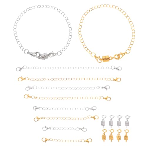 SHINEOFI Teiliges Set Kettenverlängerungen für Diy Armbänder und Robuste Verbindungselemente mit Sicherem Karabiner und Magnetverschluss von SHINEOFI