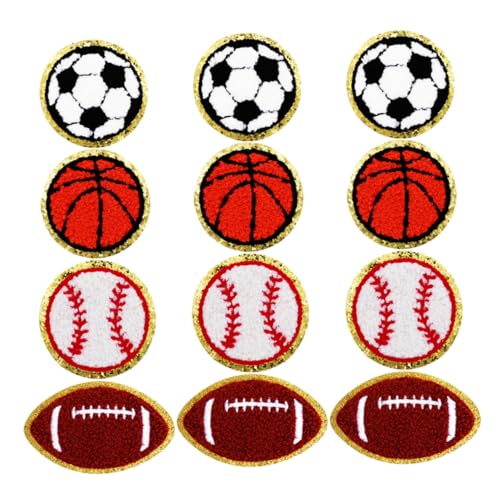 SHINEOFI Teiliges Sport Aufnäher Strapazierfähigem Bestickte Baseball Basketball Football und Fußball Patches zum Aufbügeln oder Nähen Farbecht und Vielseitig für Kleidung Taschen Schuhe von SHINEOFI