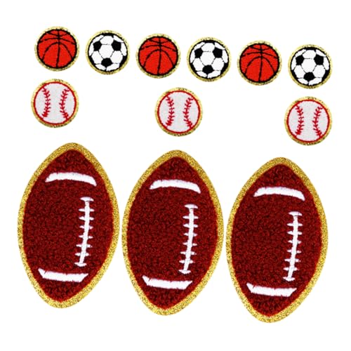 SHINEOFI Teiliges Sport Bügelbilder Baseball Basketball Fußball Rugby Beständige Farben Detailreiche Stickerei Einfache Anbringung für Kleidung Rucksäcke Schuhe Diy Applikationen von SHINEOFI