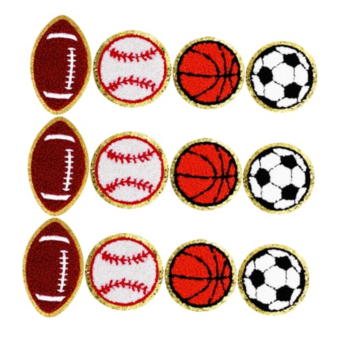 SHINEOFI Teiliges Sport Bügelbilder Patches mit Basketball Baseball Fußball Football Motiven Bestickte Aufnäher zum Aufbügeln oder Annähen Vielseitig für Kleidung Rucksäcke Schuhe Hüte Diy von SHINEOFI