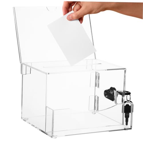 SHINEOFI Transparente Abstimmungsbox mit Schloss Verschließbare Spendenbox für Vorschläge Fundraising und Abstimmungen Robustes Klares Acryldesign SHINEOFI Transparente Abstimmungsbox mit Schloss Verschließbare Spendenbox für Vorschläge Fundraising und Abstimmungen Robustes Klares Acryldesign von SHINEOFI