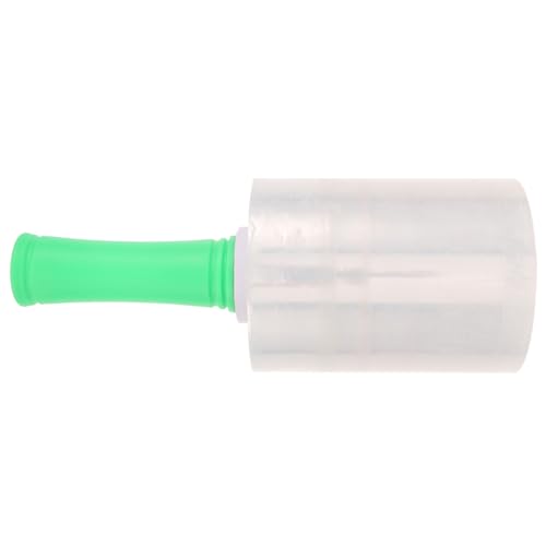 SHINEOFI Transparente PE Stretchfolie mit Kunststoffgriff Robuste Hand Stretchfolie für Palettenverpackung Möbel und Umzugsschutz Reißfeste Verpackungsfolie für Sicheres Packen von SHINEOFI
