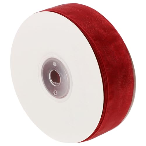 SHINEOFI Tüllband Tiefrot Rolle Geschenkband Geschenkverpackung Schleifenband Dekoband DIY Bastelband Langlebig Vielseitig für Festlichkeiten und Partydekoration von SHINEOFI
