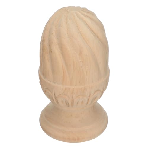 SHINEOFI Unbehandeltes Holz Pineapple Finial Geschnitzte Balusterspitze für Treppen DIY Möbel Vielseitige Holzsäule als Dekorativer Bettrahmen Zaunaufsatz Handgefertigtes Ornament von SHINEOFI