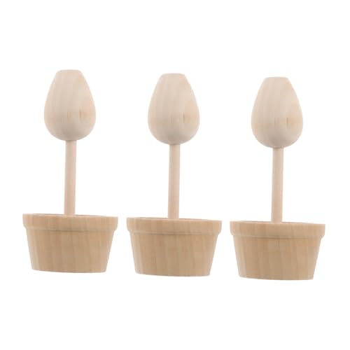 SHINEOFI Unfertige Figuren zum Bemalen Kreative DIY Holzspielzeug Deko für Blumentöpfe Bonsai Zimmergestaltung Charmante Kleine Baum Pilzformen für Innenräume von SHINEOFI