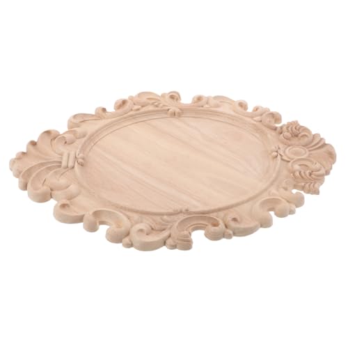 SHINEOFI Unlackierte Holzschnitzerei Applikationen Rustikale Holzornamente für Möbel Vintage Holzverzierungen für Schranktüren Kleiderschrank und Kommode Holzdekor von SHINEOFI