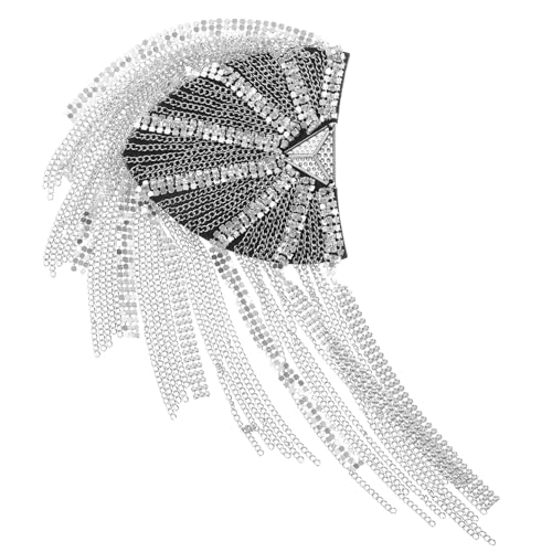 SHINEOFI Vintage Damen Schulterklappen mit Silberfarbenen Metall Quasten und Funkelnden Strasssteinen Schulterepauletten Schmuck für Hochzeiten Partys und Outfits SHINEOFI Vintage Damen Schulterklappen mit Silberfarbenen Metall Quasten und Funkelnden Strasssteinen Schulterepauletten Schmuck für Hochzeiten Partys und Outfits von SHINEOFI