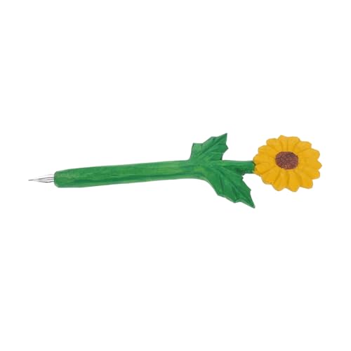 SHINEOFI Vintage Holz Sonnenblumen Stift Eleganter Kugelschreiber für Journaling Glattes Schreiben Dekorativer Schreibwaren für Büro und Zuhause für Kreative Frauen von SHINEOFI