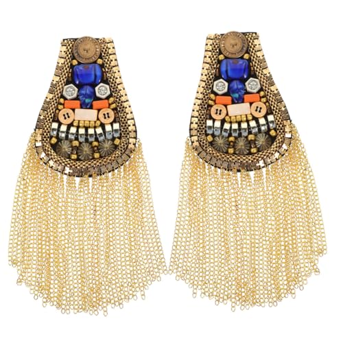 SHINEOFI Vintage Metallische Schulterepauletten mit Quasten Abnehmbar und Robust Verarbeitet Dekorative Schulterverzierung für Anzüge Kostüme und Festliche Outfits Vielseitig für Bühne und SHINEOFI Vintage Metallische Schulterepauletten mit Quasten Abnehmbar und Robust Verarbeitet Dekorative Schulterverzierung für Anzüge Kostüme und Festliche Outfits Vielseitig für Bühne und von SHINEOFI