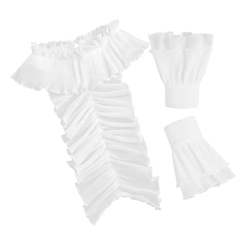 SHINEOFI Vintage Rüschenkragen und Falsche Manschetten Set Verarbeitung Eleganter Stehkragen mit Falten Dekorative Handgelenkmanschetten für Kostüm und Party Komfortabel und Stilvoll SHINEOFI Vintage Rüschenkragen und Falsche Manschetten Set Verarbeitung Eleganter Stehkragen mit Falten Dekorative Handgelenkmanschetten für Kostüm und Party Komfortabel und Stilvoll von SHINEOFI