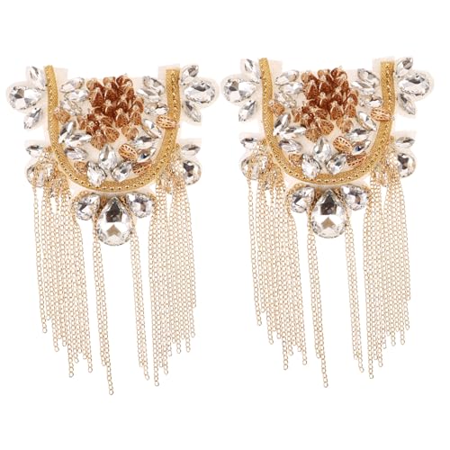 SHINEOFI Vintage Schulterepauletten mit Fransen und Strass Metall Schulterketten Schmuck Auffällige Quasten Epaulets für Damen Geeignet für Kostüme Cosplay und Partys SHINEOFI Vintage Schulterepauletten mit Fransen und Strass Metall Schulterketten Schmuck Auffällige Quasten Epaulets für Damen Geeignet für Kostüme Cosplay und Partys von SHINEOFI