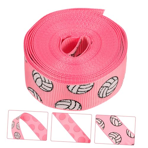 SHINEOFI Volleyball Geschenkband aus Polyester Reißfestes Ripsband mit Volleyball Glatte Kanten Langlebig für Geschenkverpackung DIY Basteln Party und Festdekoration von SHINEOFI
