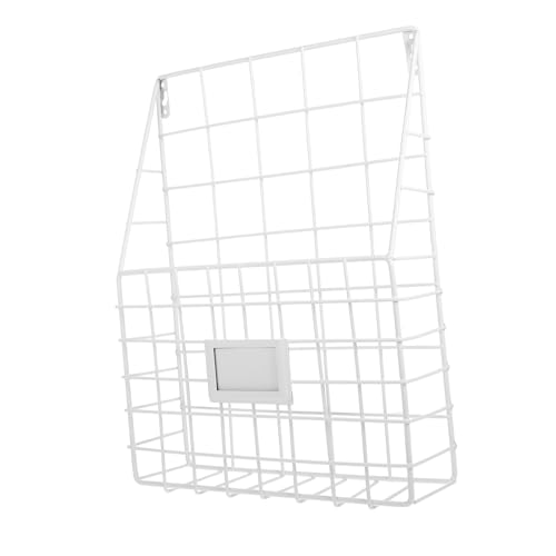 SHINEOFI Wand-Bücherregal hängend Katalog Post-Organizer zum Aufhängen von Loch über bürobedarf büromaterial Wanddekoration Wandregal für zu Hause filigraner Zeitschriftenständer Eisen Weiß von SHINEOFI