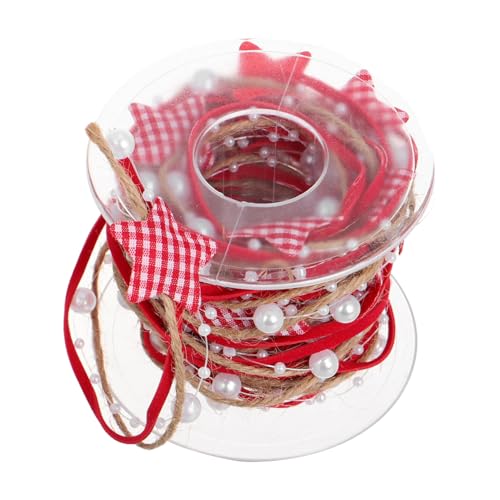 SHINEOFI Weihnachtliches DIY Geschenkband Strapazierfähigem Verpackungsband mit Dekorativer Perlenkette für Weihnachtsbaumdeko Geschenkverpackung und Bastelprojekte von SHINEOFI