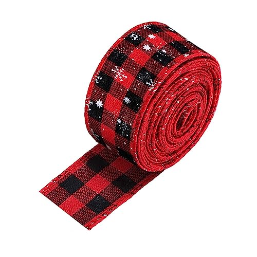 SHINEOFI Weihnachtliches Geschenkband Kariert Rot Schwarz Breit Dekoratives Geschenkverpackungsband für DIY Basteln Partydeko und Festliche Schleifen von SHINEOFI