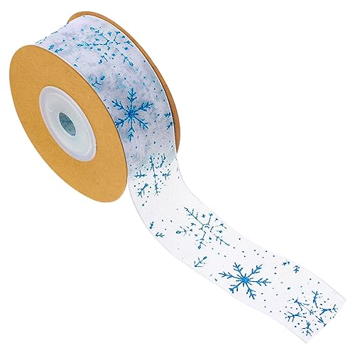 SHINEOFI Weihnachtsband mit Schneeflocken Muster Transparenter Dekorationsstoff für DIY und Festliche Verpackungen Breit Langlebig und Leicht zu Handhaben SHINEOFI Weihnachtsband mit Schneeflocken Muster Transparenter Dekorationsstoff für DIY und Festliche Verpackungen Breit Langlebig und Leicht zu Handhaben von SHINEOFI