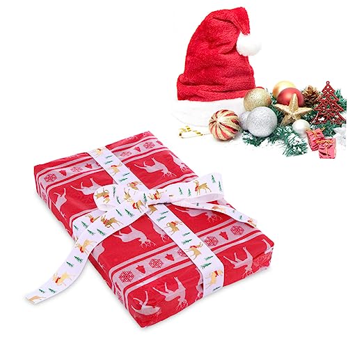 SHINEOFI Weißes Geschenkband mit Goldfarbenem Hirschmotiv Breit Falten Langlebiges DIY Schleifenband für Weihnachtsverpackung und Dekoration SHINEOFI Weißes Geschenkband mit Goldfarbenem Hirschmotiv Breit Falten Langlebiges DIY Schleifenband für Weihnachtsverpackung und Dekoration von SHINEOFI