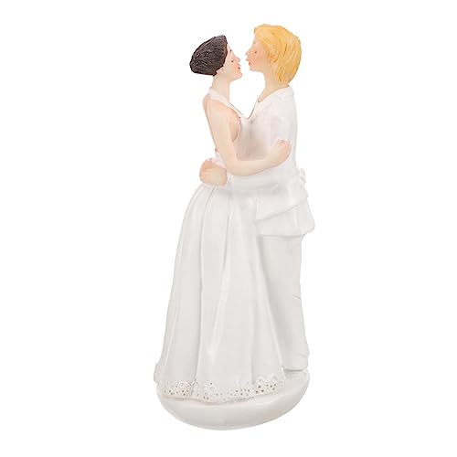 SHINEOFI Western-hochzeitstorte-puppe-harz-ornamente Oh Dekoration Kuchen Dolly Aus Aufdecken Künstlich Für Silber Party Lustig Figur Rosa Braut Lesbe Cupcake-topper Hochzeit Cupcake Toper von SHINEOFI