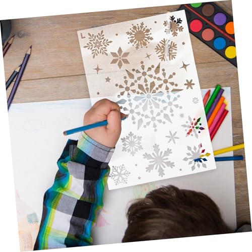 SHINEOFI Wiederverwendbare Schneeflocken Schablone Stabile Diy Malvorlage für Wand Fenster Dekoration Leicht zu Reinigen Vielseitig für Weihnachtsbasteln und Kunsthandwerk von SHINEOFI