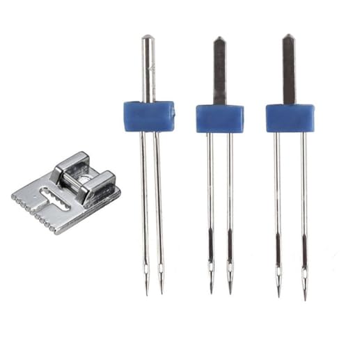 SHINEOFI Zwillingsnadeln mit Nähfuß Metall doppelnadel für Haushalts nähmaschinen Multifunktional Stretch Kompatibel Langlebig und Einfach zu Verwenden SHINEOFI Zwillingsnadeln mit Nähfuß Metall doppelnadel für Haushalts nähmaschinen Multifunktional Stretch Kompatibel Langlebig und Einfach zu Verwenden von SHINEOFI