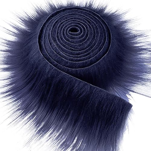1 Rolle Plüschband, handgefertigt, schöne Zwerge, Barthaar, flauschig, Kunstfell, Bastelband, Marineblau von SHINROAD