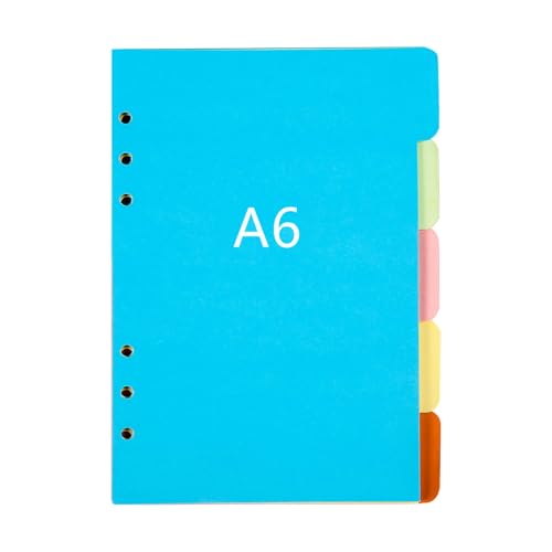 Beschreibbare Registerkarten-Teiler Hochleistungsring Binder 5pcs gefärbt mit Tabs Kunststoff-Index-Separatorseiten für 6-Ring-Macaron Pastell-Seite A6 Beschreibbare Registerkarten-Teiler Hochleistungsring Binder 5pcs gefärbt mit Tabs Kunststoff-Index-Separatorseiten für 6-Ring-Macaron Pastell-Seite A6 von SHINROAD