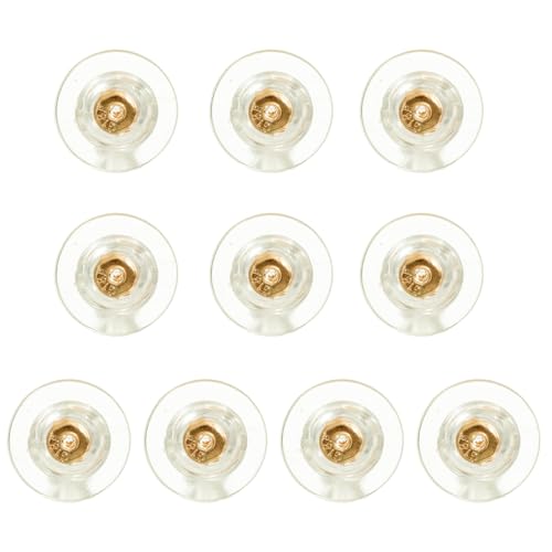 Einfach zu bedienende Ohrring-Verschlüsse, sichere Silikon-Verschlüsse, hypoallergen, weich, transparent, Ersatzteile, Nickel-Blei, doppelte Sicherheitsverriegelung für Gold, 10 Stück Einfach zu bedienende Ohrring-Verschlüsse, sichere Silikon-Verschlüsse, hypoallergen, weich, transparent, Ersatzteile, Nickel-Blei, doppelte Sicherheitsverriegelung für Gold, 10 Stück von SHINROAD