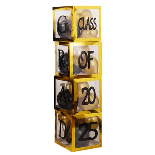 Einfach zu montierende Ballonboxen 2025 Abschlussbox, Dekorationsset, 4/8-teilig, Partyzubehör, Hintergrund für Vorschule, Kindergarten, High School B von SHINROAD