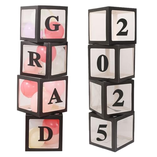 Einfach zu montierende Ballonboxen 2025 Abschlussbox Dekorationsset 4/8 Stück Klasse von Partyzubehör Hintergrund für Vorschule Kindergarten High School F Einfach zu montierende Ballonboxen 2025 Abschlussbox Dekorationsset 4/8 Stück Klasse von Partyzubehör Hintergrund für Vorschule Kindergarten High School F von SHINROAD