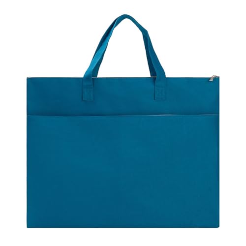Einfarbiger Dokumenten-Organizer, Portfolio-Tasche mit Trenntaschen, Kunsttasche, A3, A4, großes Fassungsvermögen, mit Reißverschluss, unterteilter Aktenhalter, wasserdicht, A4, Dunkelblau von SHINROAD