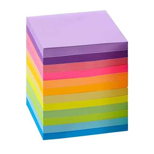 Haftnotizen mit starkem Klebstoff, recycelbar, lebendige Farben, selbstklebend, dickes Papier, kein Auslaufen der Tinte, ästhetisch, 12 Stück Haftnotizen mit starkem Klebstoff, recycelbar, lebendige Farben, selbstklebend, dickes Papier, kein Auslaufen der Tinte, ästhetisch, 12 Stück von SHINROAD