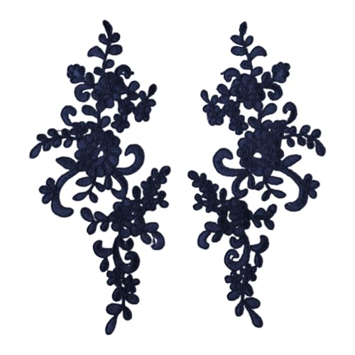 Kleidung DIY Spitze Stickerei Applikation Blume Stoff Kragen Patch Motiv für Hochzeitskleid Kleid Braut Handwerk Alltag Schneiderei Marineblau von SHINROAD