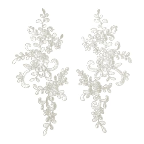 Kleidungsstücke DIY Spitze Stickerei Applikation Blume Stoff Kragen Patch Motiv für Hochzeitskleid Kleid Braut Handwerk Alltag Schneider-Beige von SHINROAD