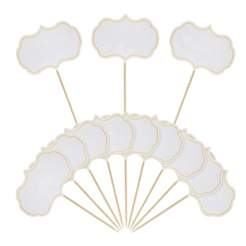 Kreatives Partyzubehör, Hochzeitstortenaufsatz, 50 Stück, Schilder, Mini-Kreidetafel, Lebensmittel, Geburtstagsdekorationen, Käsemarker, Cupcake-Topper, Segen B, 50 Stück von SHINROAD