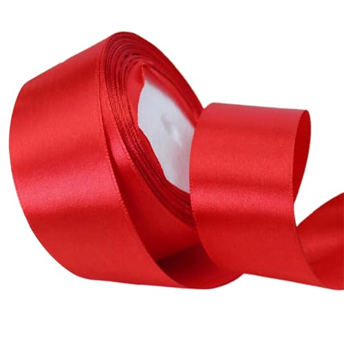 SHINROAD Luxuriöses Geschenkband Geschenkverpackungsband Elegantes Satin Hochzeitsband 22 m x 4 cm Roll für Geschenkpackungsdekorblocke Rot von SHINROAD