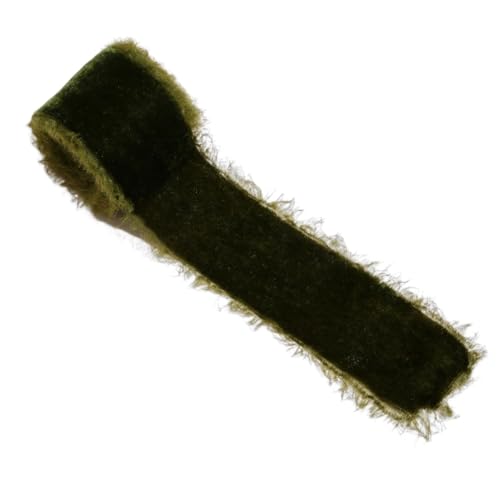 SHINROAD Einzigartiges Band mit natürlichem Look, elegante Schleife, 1 Rolle, Samt, ausgefranster Rand, einfarbig, rustikaler Stil, Fransen, Boho-Geschenkverpackung, für Blumenstrauß, Weihnachtsgrün von SHINROAD