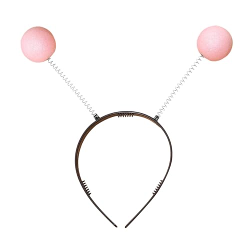 SHINROAD Festliche Karneval Stirnbänder Geburtstag Party Frühling Design Glitzer Ball Stirnband Cartoon Stil Haarreifen für Feiern Familie Rosa von SHINROAD