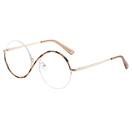 SHINROAD Film-inspirierte Brille, flache Spiegel-Sonnenbrille, Hexe, ikonisches Design, leichter Metallrahmen, S-förmige Beine, runde Brille für Halloween-Partys, Cosplay, Braun von SHINROAD