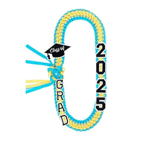 SHINROAD Geflochtene Kordel für Abschlussfeier 2025 Leis Band Lei Ehrenkordel für Party Zubehör Langlebig Polyester Elegantes Outfit Blau Gold von SHINROAD