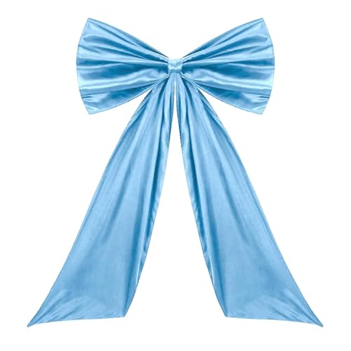 SHINROAD Holiday Party Bow Large Satin Decoration for Birthday Baby Shower Bridal Graduation Wedding Bachelorette Reusable Festive Event Room Backdrop Sky Blue von SHINROAD