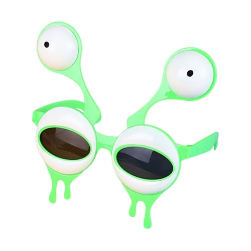 SHINROAD Karneval Sonnenbrille weiße Kante Neuheit mit großen Augen getönte Linsenbrillen für Festivals Cosplay -Partys Skurry Extraterrestrisch inspiriertes Accessoire Spaß Grün von SHINROAD