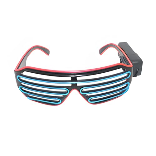 SHINROAD Lustige Festival-Brille, langlebig, Party-Sonnenbrille, leuchtende Neon-Rave-Brille, blinkender Verschluss mit EL-Draht, LED-Sonnenbrille, leuchtende DJ-Kostüme für 80er-Jahre-Partys G von SHINROAD