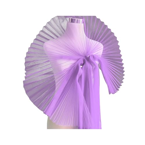 SHINROAD Mesh Plissee Dekoration Rüschen Spitzenborten Stoff Trim Organza Chiffon Tüll Bordüre zum Nähen Hochzeitskleid Trimmen Handwerk Projekte Dekorativ Hellviolett von SHINROAD