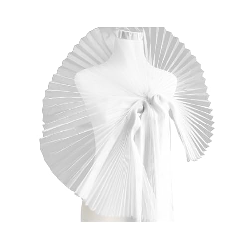 SHINROAD Mesh Plissee Dekoration Rüschen Spitzenborten Stoff Trim Organza Chiffon Tüll Bordüre zum Nähen Hochzeitskleid Trimmen Handwerk Projekte Dekorativ Weiß von SHINROAD